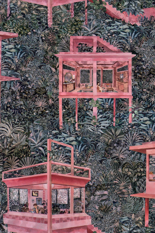 Arte Palafitas Amazonia Wallpaper