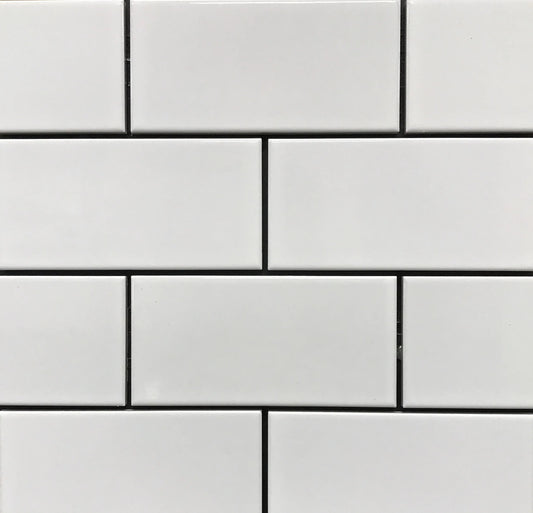 White Porcelain Subway Tile 3" x 6"