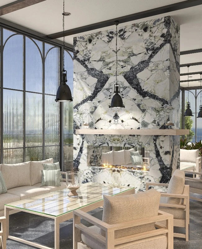 Artistic Tile White Jade Collage Slab 3/4" Polished Stone