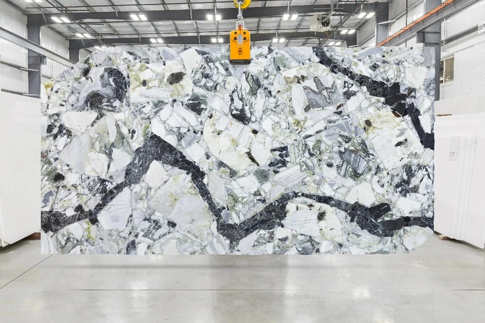 Artistic Tile White Jade Collage Slab 3/4" Polished Stone