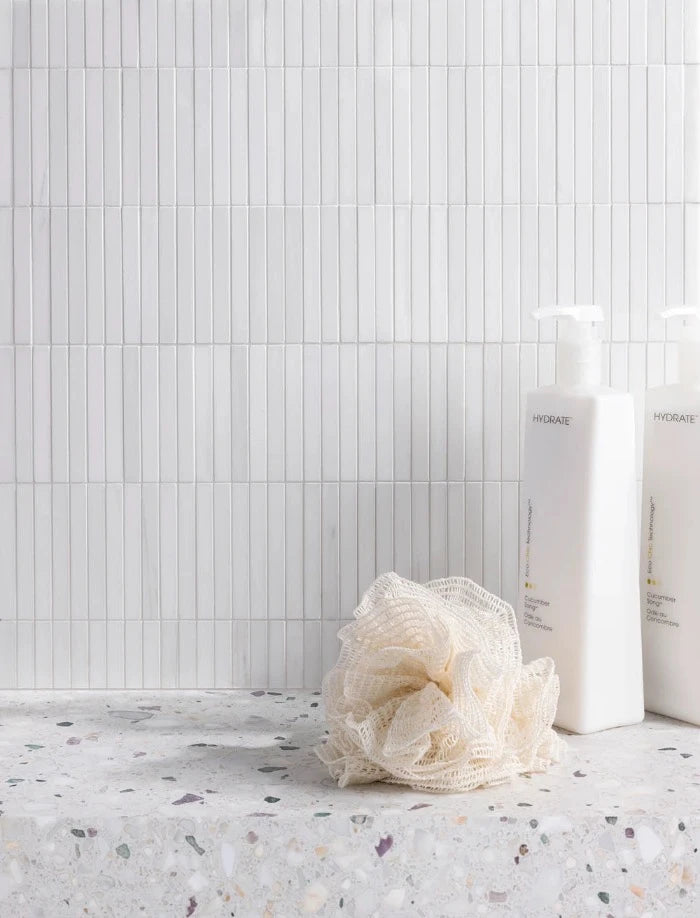 Artistic Tile Abbey Road Bianco Dolomiti Dolomite Mosaic Honed Stone