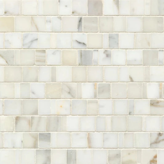 Artistic Tile Calacatta Gold Marble Mosaic Honed Stone Broken Joint 3.0cm