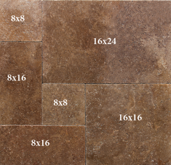 Chestnut French Pattern Tumbled Paver 3cm