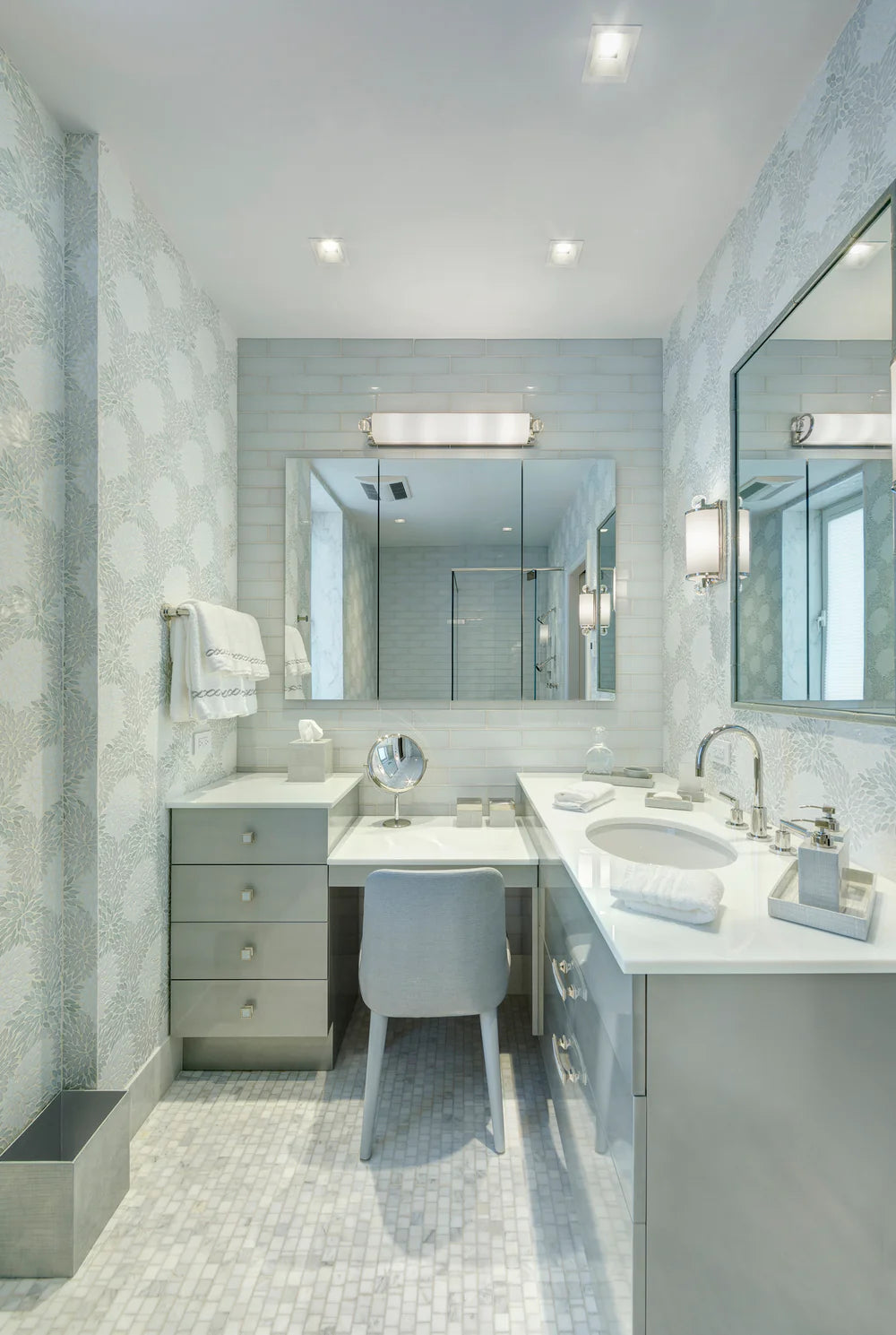 Artistic Tile Pacific White Marble Mosaic Broken Joint Polished