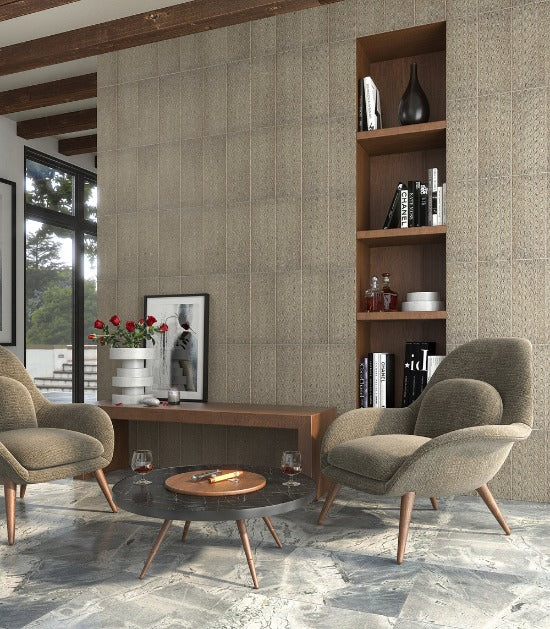 Artistic Tile Grand Tour Martello Silver Limestone Decorative Field