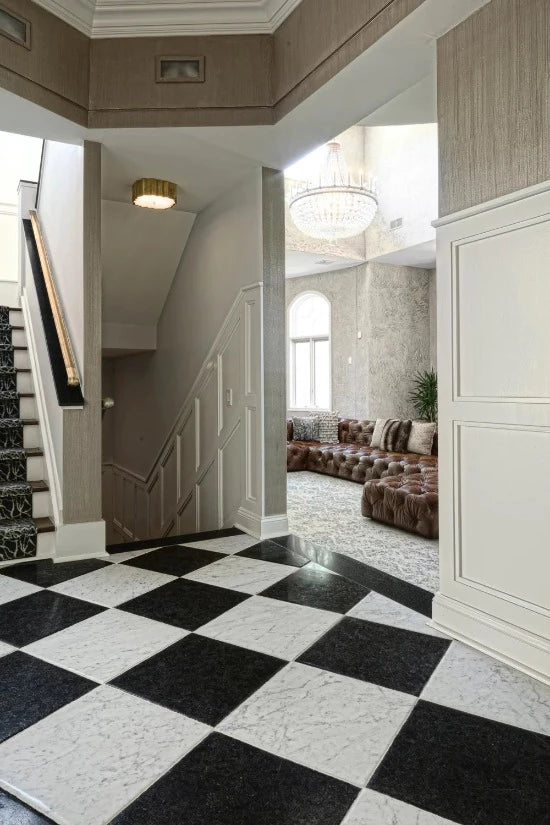 Artistic Tile Odessa Black Belgian Bluestone Limestone Field Tile Chiseled Edge