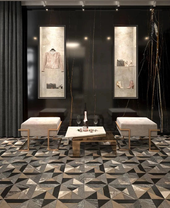 Artistic Tile Westwind Black Marble WJ Mosaic