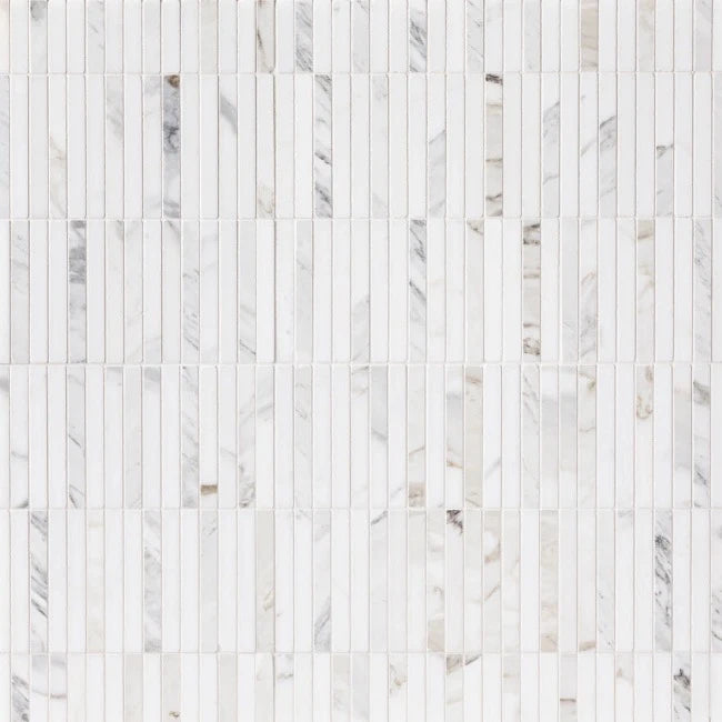 Artistic Tile Abbey Road Calacatta Gold Marble Mosaic Honed Stone