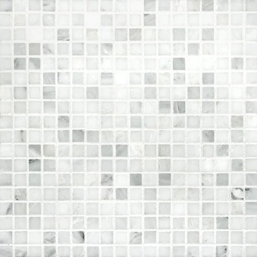 Artistic Tile Bianco Carrara Marble Mosaic Straight Joint 5/8" Polished