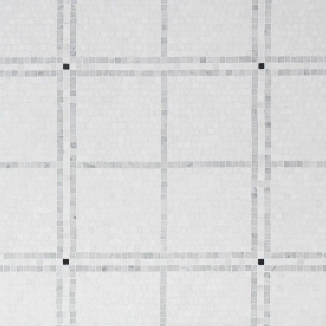 Artistic Tile Hudson Check White Mosaic Honed Stone
