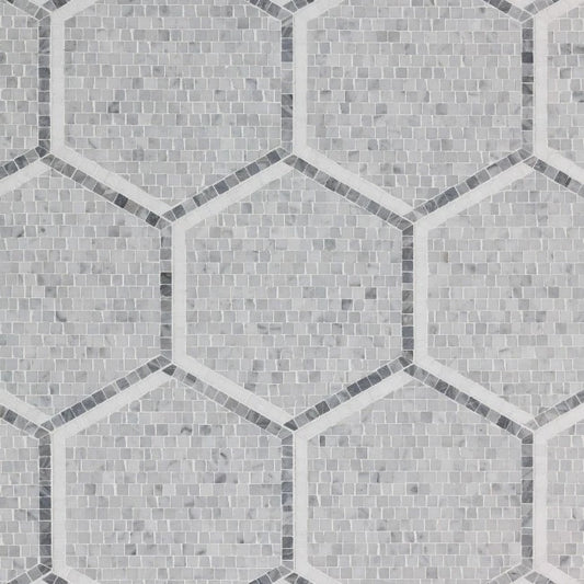 Artistic Tile Hudson Hex White Mosaic Honed Stone