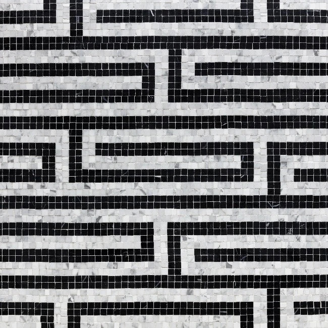 Artistic Tile Hudson Key Black Mosaic Honed Stone