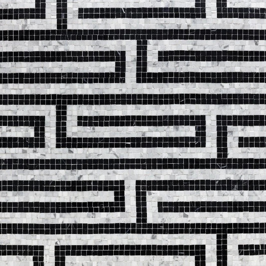 Artistic Tile Hudson Key Black Mosaic Honed Stone