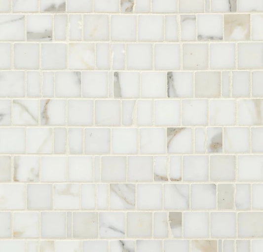 Artistic Tile Calacatta Gold Marble Mosaic Polished Stone Broken Joint 3.0cm