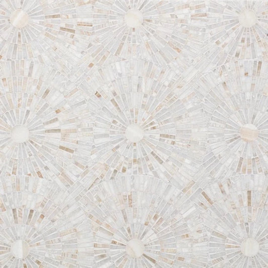 Artistic Tile Motor City Circles Vanilla Onyx Mosaic