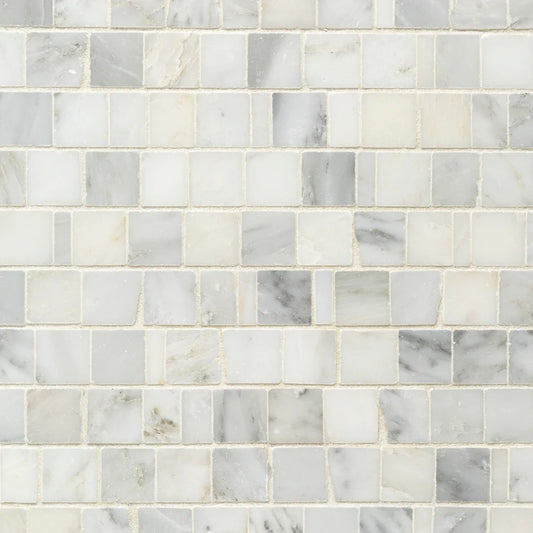 Artistic Tile Pacific White Marble Mosaic Broken Joint Polished