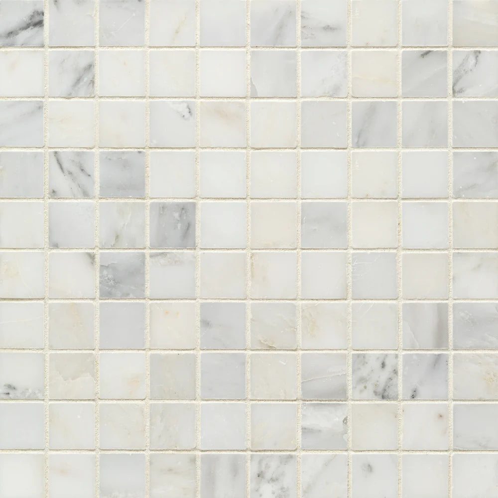 Artistic Tile Pacific White Marble Mosaic Straight Joint Polished