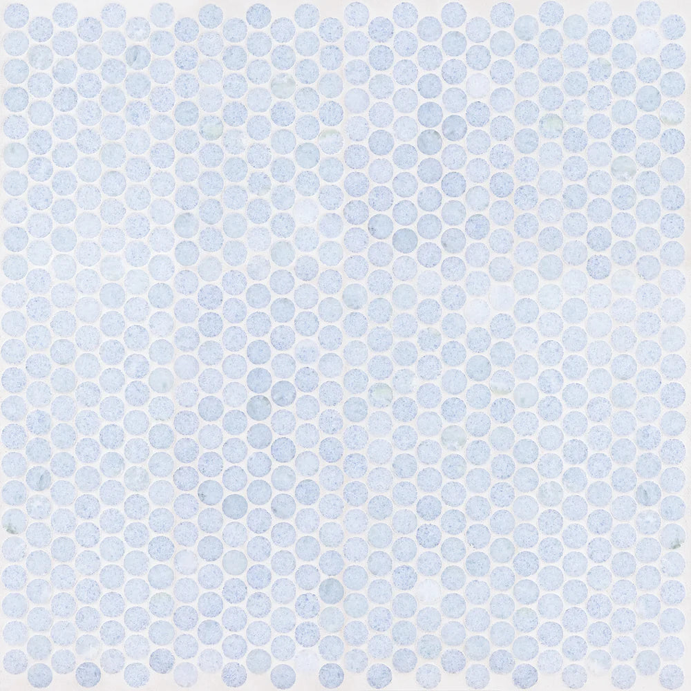 Artistic Tile Penny Lane Azul Cielo Marble Mosaic Honed