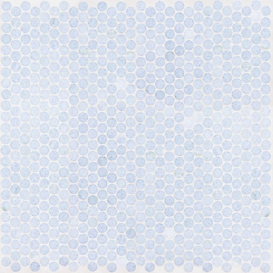 Artistic Tile Penny Lane Azul Cielo Marble Mosaic Honed