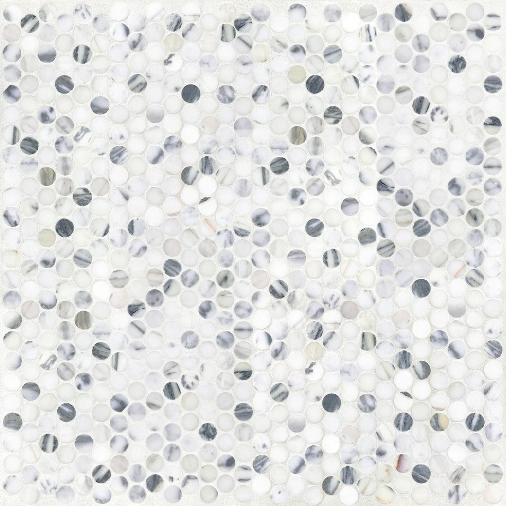 Artistic Tile Penny Lane White Blend Marble Mosaic Honed