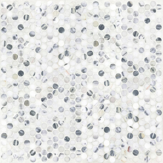Artistic Tile Penny Lane White Blend Marble Mosaic Honed