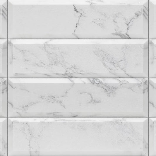 Artistic Tile Piqué Bevel Arabescato Marble Field Dimensional Tile