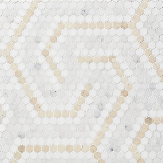 Artistic Tile Riverside Drive Swirl Cream Mosaic