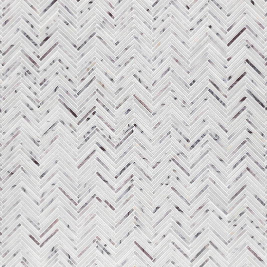 Artistic Tile Thin Herringbone Lilac Marble Mosaic Honed