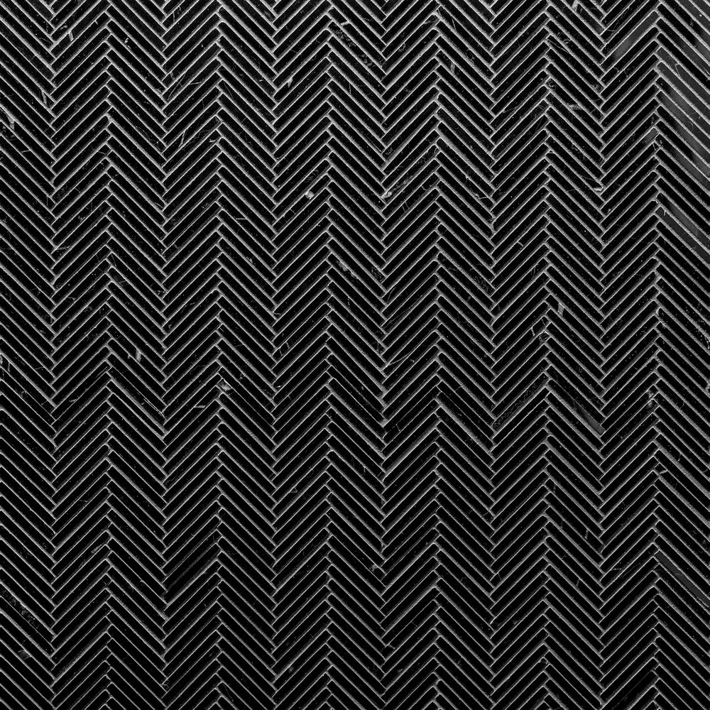 Artistic Tile Thin Herringbone Nero Marble Mosaic Polished