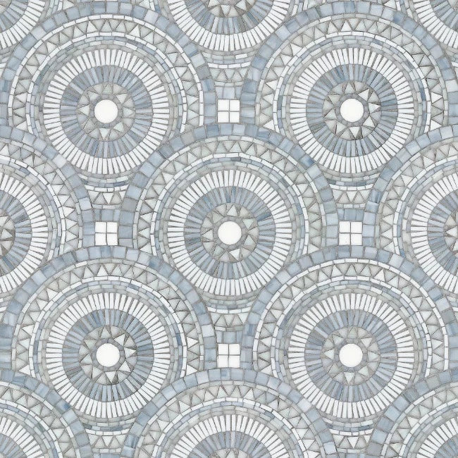 Artistic Tile Blue Note Circles Blue Blend Mosaic