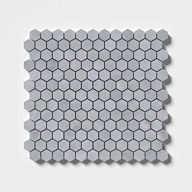 Bianco Lasa Light Honed Hexagon Marble Mosaic