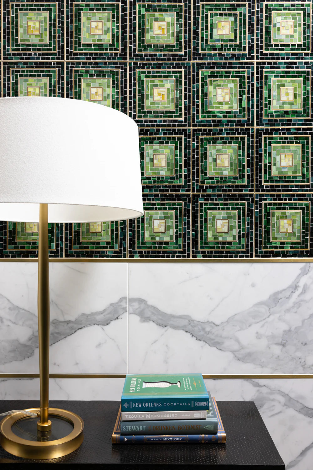 Artistic Tile Hip 2B Square With Brass Mosaic