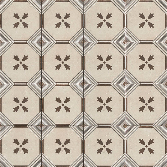 Mission Tulipan Pewter Porcelain Decorative Tile 12" x 12"