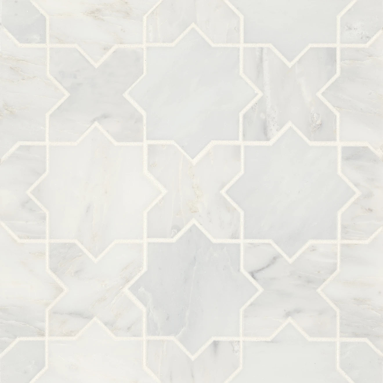 Renoir Honed Marble Cross Star Mosaic