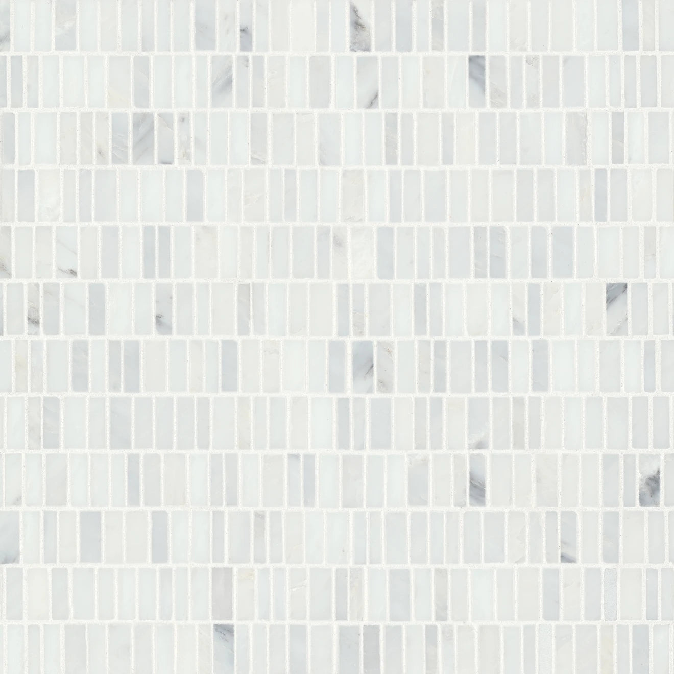 Renoir Honed Marble Mini Brick Mosaic