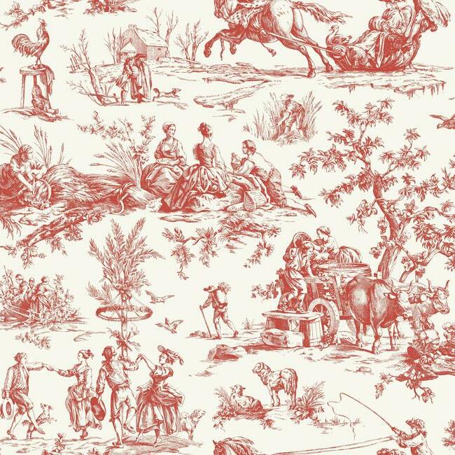 Seasons Toile Wallpaper