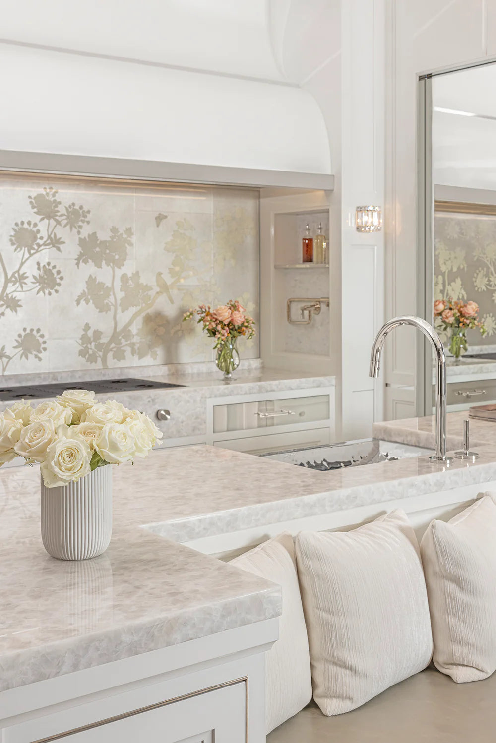 Artistic Tile White Diamond A1 Select Quartzite Slab 3/4" Polished Stone