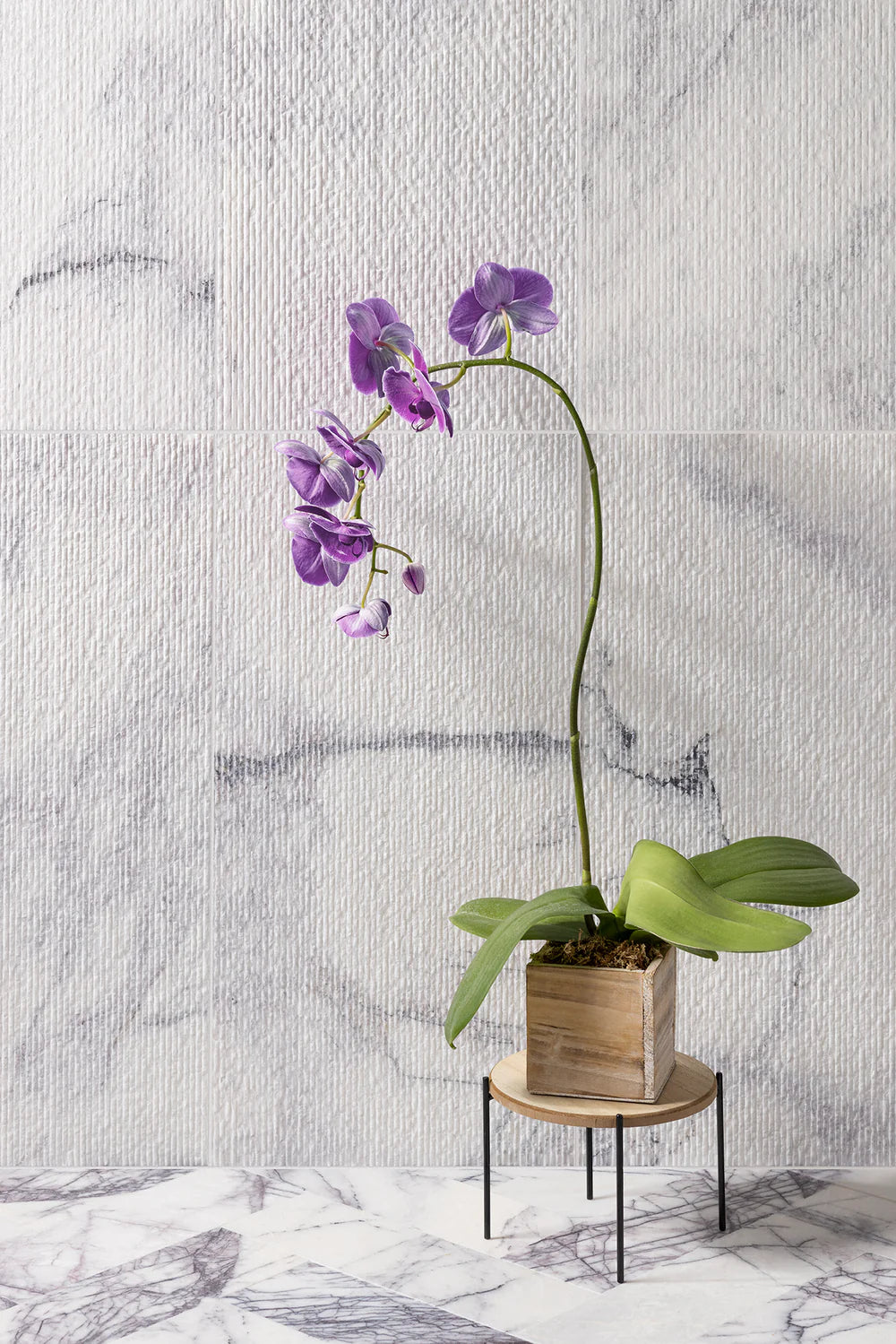 Artistic Tile Raked Lilac Marble Field Tile 12" X 24"