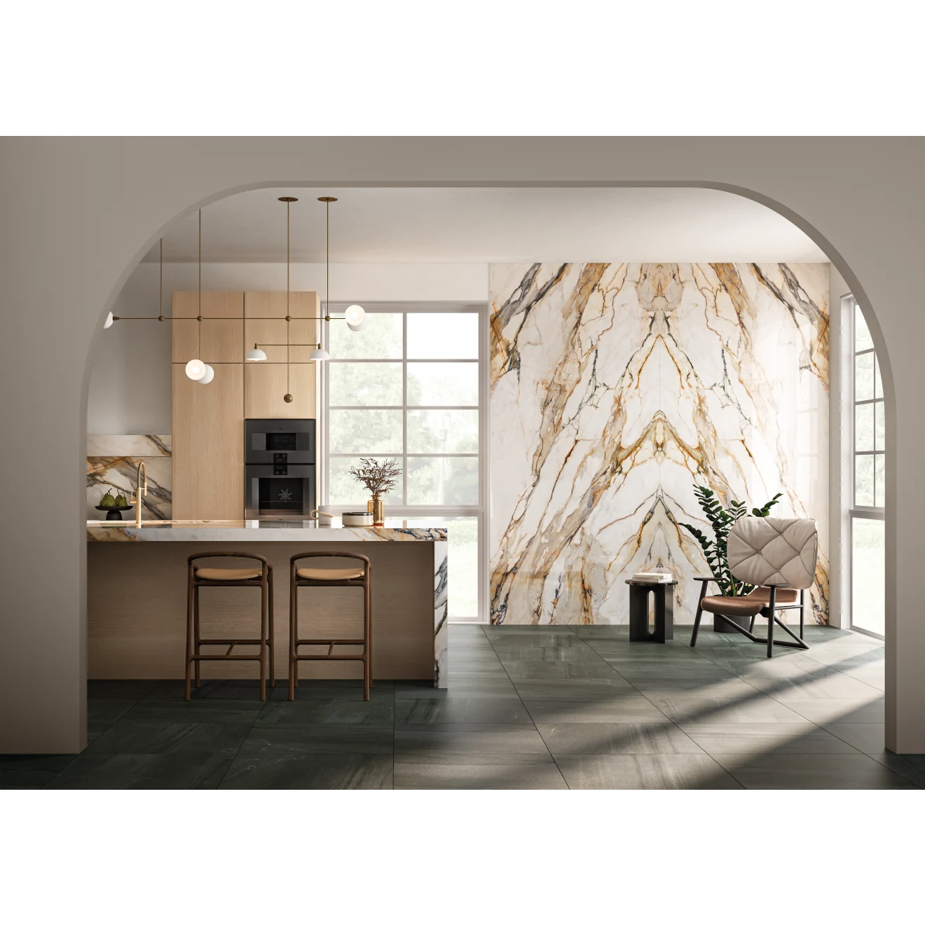 Calacatta Rust Bookmatch Porcelain Slab 60" x 126" - 1/2" Thick