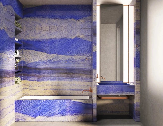 Artistic Tile Azul Macaubas A1 Select Quartzite Slab 3/4" Polished Stone