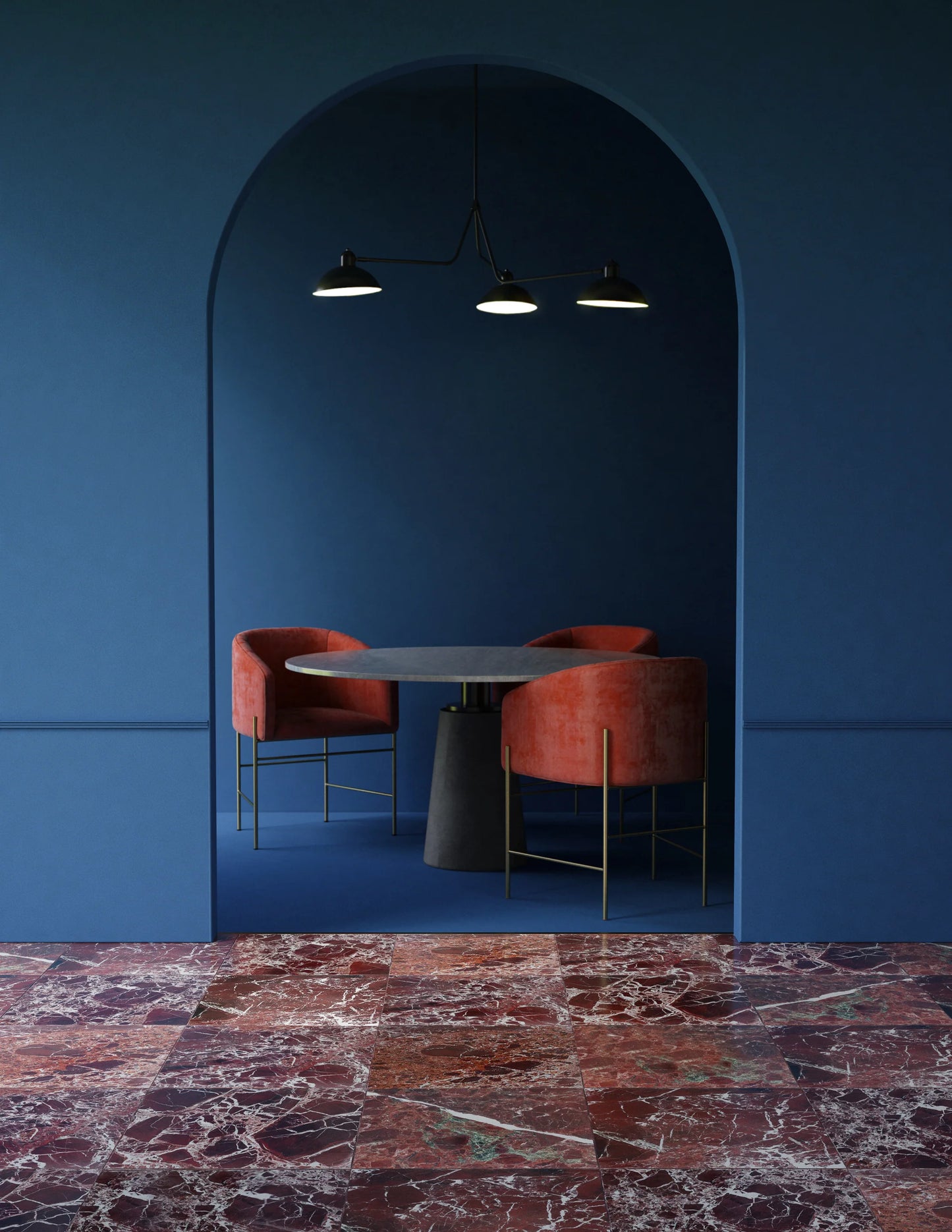 Artistic Tile Breccia Vino Marble Field Tile Polished 18" X 18"