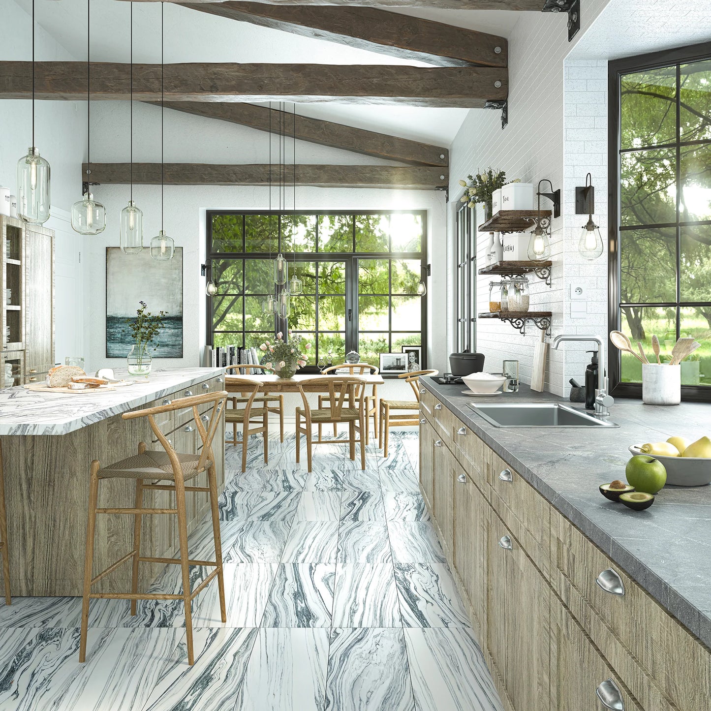 Artistic Tile Fantastico Arni Marble Field Tile Honed 12" X 24"