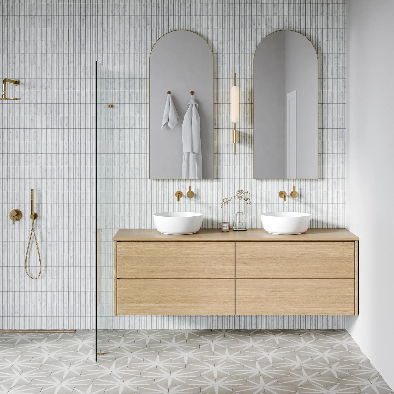 Renoir Honed Marble Mini Rectangular Mosaic