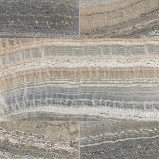 Artistic Tile Grey Onyx Field Tile Vein Cut Honed 12" X 24"