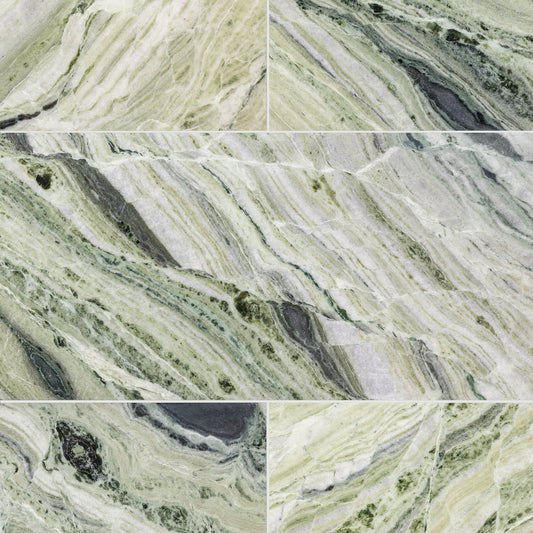 Artistic Tile Matcha Verde Marble Field Tile Honed 12" X 24"