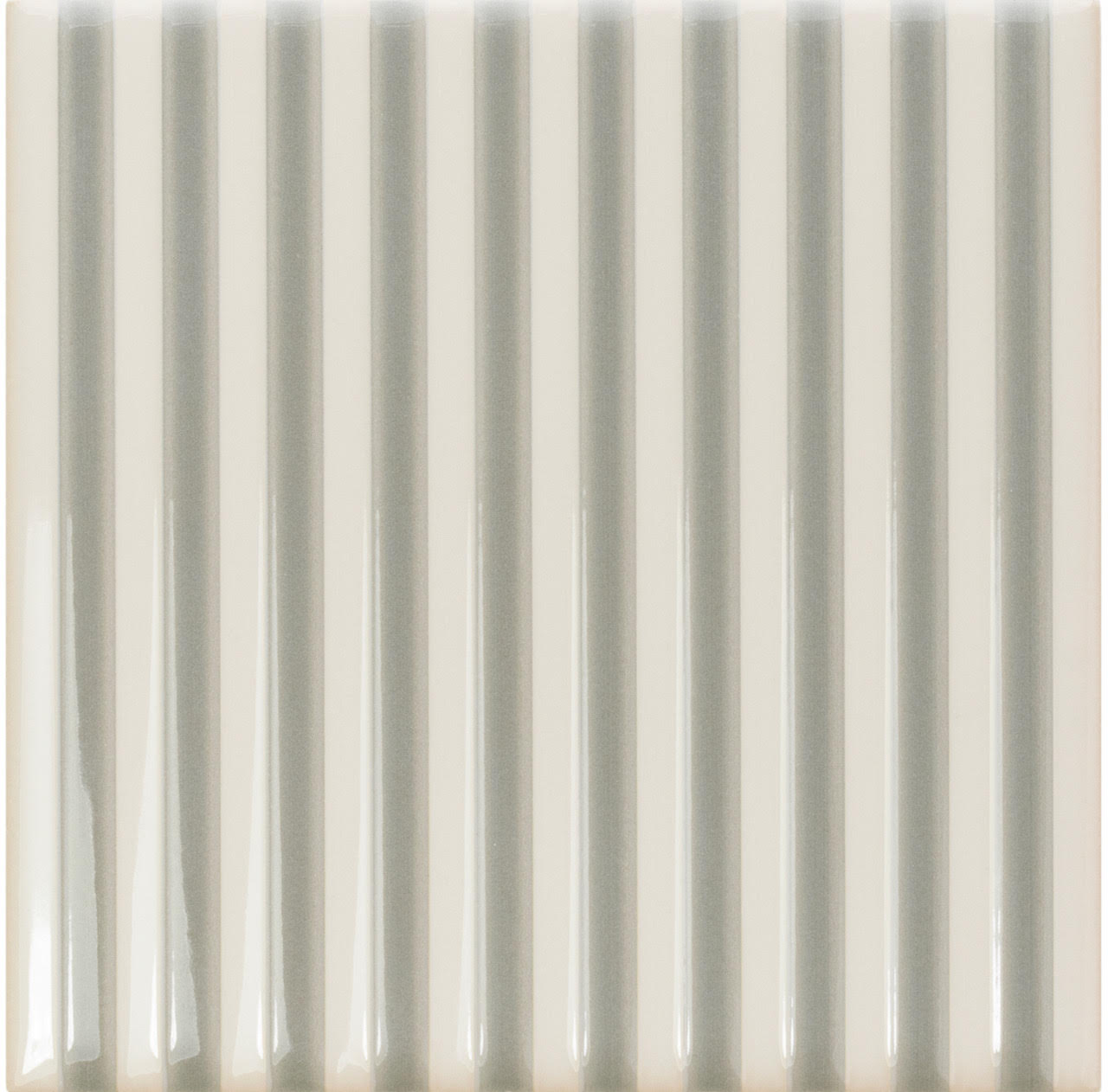 Twister Mint Grey Pinstripe Glossy Ceramic Tile 5" x 5"