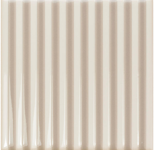 Twister Greige Pinstripe Glossy Ceramic Tile 5" x 5"
