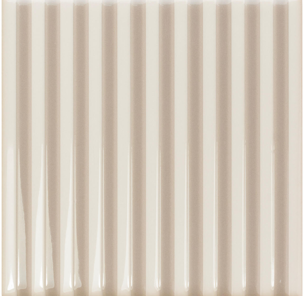 Twister Greige Pinstripe Glossy Ceramic Tile 5" x 5"