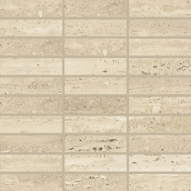 Toscana Antica Porcelain Tile 1" x 4" Mosaic in Cream