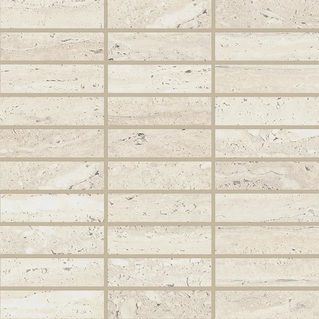 Toscana Antica Porcelain Tile 1" x 4" Mosaic in Ivory